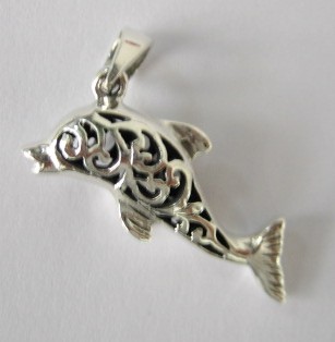 sterling silver Silver Dolphin Pendant / Charm
