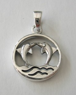 sterling silver Silver Dolphin Charm / Pendant