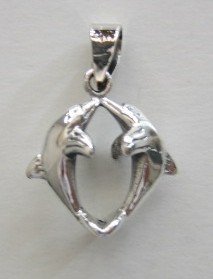 sterling silver Silver Dolphin Charm / Pendant