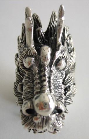 sterling silver Silver Dragon Head Ring
