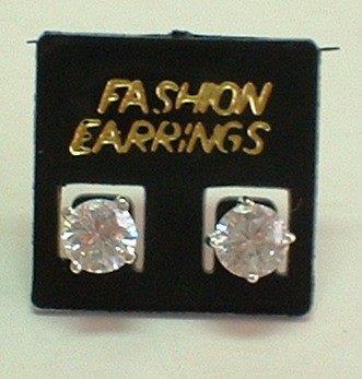 sterling silver Cubic Zirconia Stud Earrings.