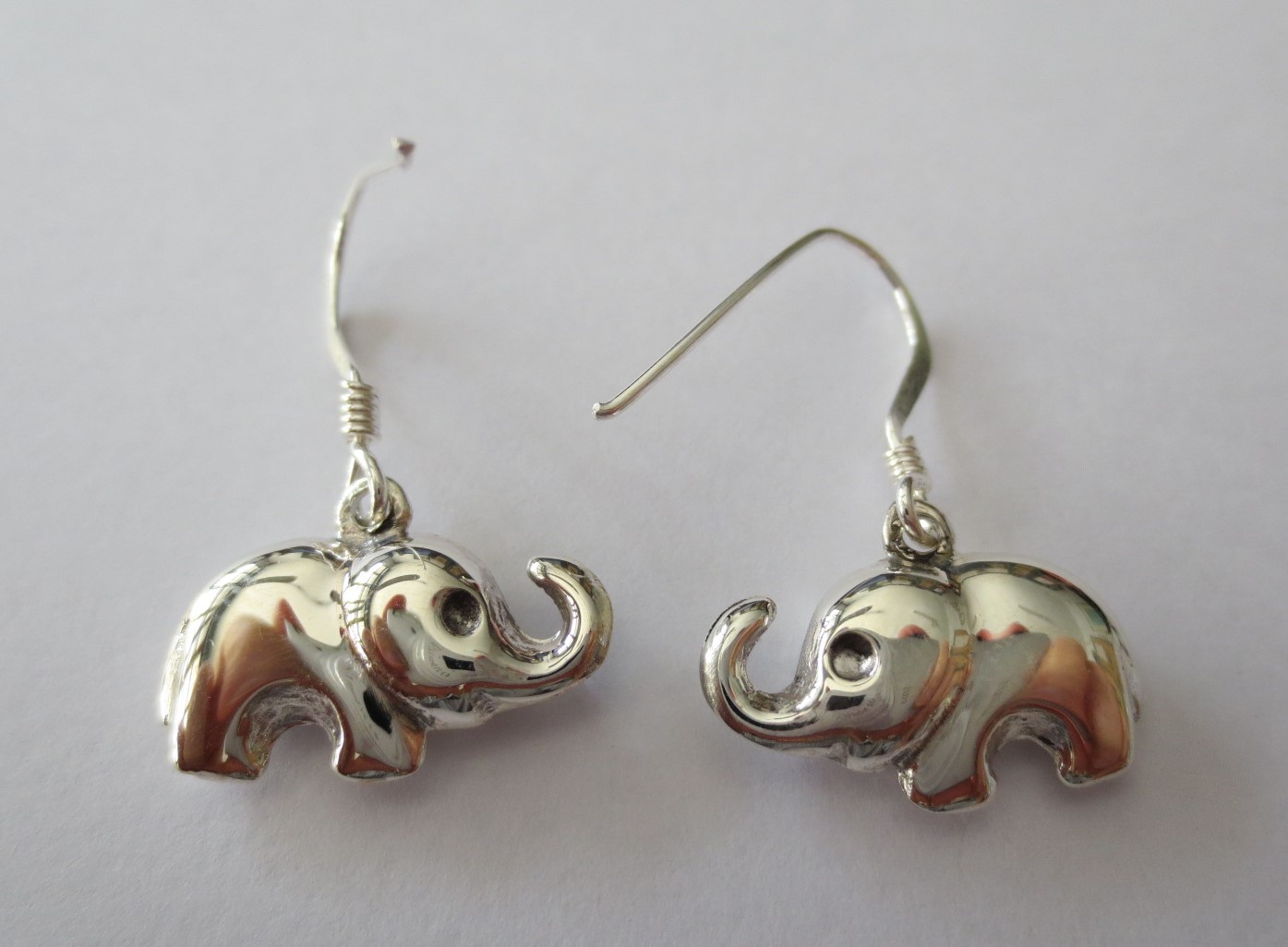sterling silver Silver Elephant Earrings.
