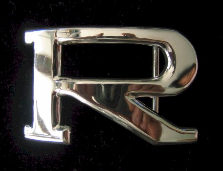 sterling silver Letter R silver belt buckle