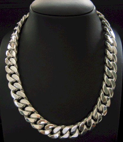 sterling silver Heavy Chain Silver Necklace.