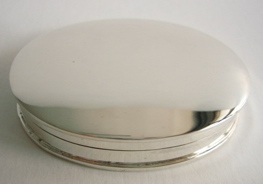 sterling silver Oval Shaped Silver Pill Box (Large)