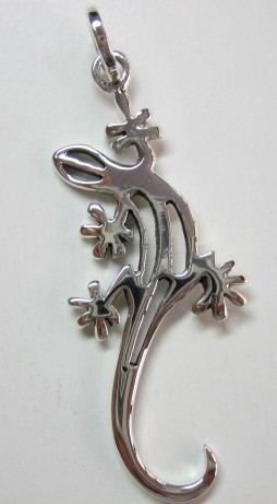 sterling silver Silver Gecko Pendant