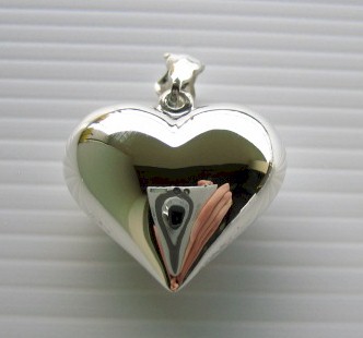 sterling silver Puffy Heart Silver Pendant.