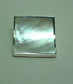 sterling silver Square Mother of Pearl Pendant.