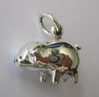 sterling silver Silver Pig/Boar Charm/Pendant