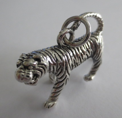 sterling silver Silver Tiger Charm/Pendant