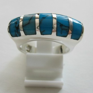 sterling silver Striped Turquoise Ring