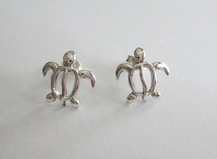 sterling silver Silver Turtle Stud Earrings