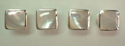 sterling silver Mother of Pearl Tuxedo Studs.